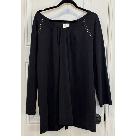 Ulla Popken Tops - NWOT Ulla Popken Black Relaxed Fit Tunic Top 24/26 100% Cotton Long-Sleeves EUC